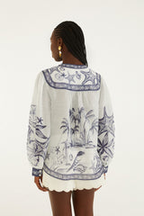 Off-White Coast Scarf Long Sleeve Blouse