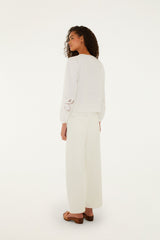 White Richelieu Twill Pants