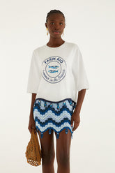 Off-White Summer In The Tropics Crochet Hem T-Shirt