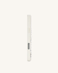 Pearl Swan Embellished Phone Case - White