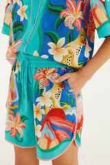 Multicolor Garden Of Life Scarf Shorts