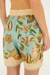 Soft Blue Marine Garden Shorts