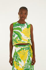 Off-White Amazon Graphic Cropped Top