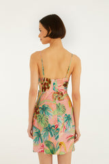 Soft Pink Pool Time 3d Flowers Mini Dress