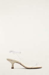 White Spaghetti Jelly Kitten Heeled Sandal