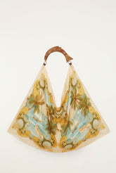 Sand Ocean Satin Medium Scarf Bag