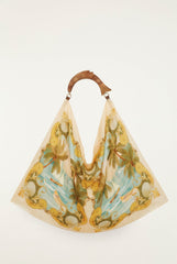 Sand Ocean Satin Medium Scarf Bag