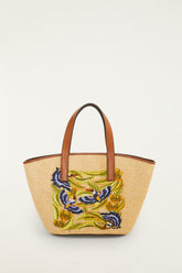 Raffia Basket Tote Bag Small