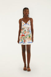 Off-White Garden Of Life Scarf Ruffled Mini Dress