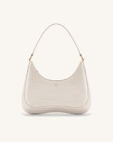 Ruby Shoulder Bag - White Croc