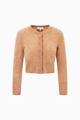 Adeanne Fitted Cashmere Cardigan - BROWN SUGAR