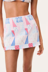 Arwen Patchwork Print Swim Skirt