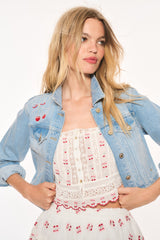 Bardot Cherry Denim Jacket