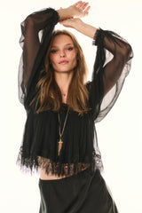 Ebbie Silk Lace Blouse