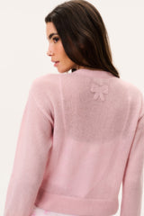 Breckie Sheer Alpaca Cardigan - BLUSHBERRY