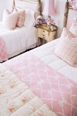 Bow Throw Blanket- PASTEL PINK