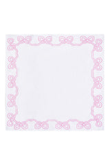 Embroidered Linen Bow Napkins - Set of 4