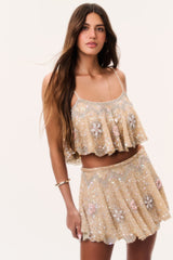 Sorwyn Beaded Sequin Crop Top
