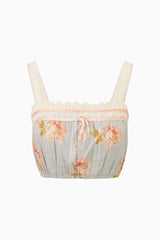 Broca Cotton Peony Print Crop Top