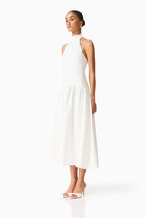 Nolana Halter Midi Dress in White