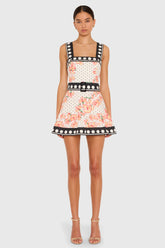 Lena Skort Romper in Hibiscus Dot