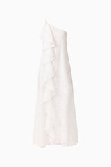CURAAE Elen Ruffle Maxi Dress in White