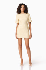 CURAAE Airlie Short Sleeve Mini Dress in Yellow