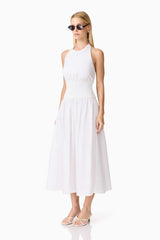 CURAAE Belle Halter Midi Dress in White