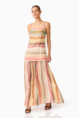 CURAAE Zala Maxi Dress in Striped Multi