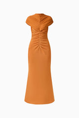 CURAAE Roya Maxi Dress in Caramel Brown