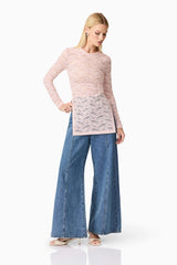 CURAAE Armelle Long Sleeve Top in Pink