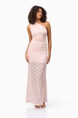 CURAAE Armelle Lace Maxi Dress in Pink
