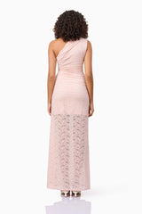 CURAAE Armelle Lace Maxi Dress in Pink