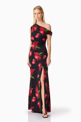 CURAAE Valetta Floral Set in Black & Red