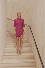 CURAAE Peony Short Sleeve Mini Dress in Pink