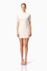 CURAAE Aura Short Sleeve Mini Dress In White