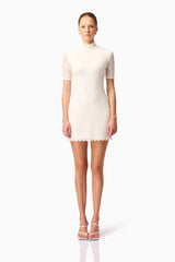 CURAAE Aura Short Sleeve Mini Dress In White