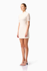 CURAAE Aura Short Sleeve Mini Dress In White