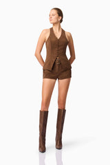CURAAE Venus Suede Set in Brown