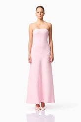 CURAAE Zahara Strapless Maxi Dress in Pink