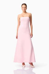 CURAAE Zahara Strapless Maxi Dress in Pink