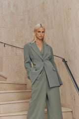CURAAE Antara Slim Fit Blazer in Green