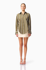 CURAAE Giverny Stripped Shirt in Green