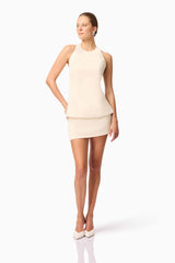 CURAAE Ceres Halter Top & Mini Skirt Set In White