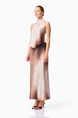 CURAAE Orielle Top & Skirt Set in Brown