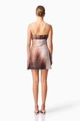 CURAAE Oriellie Sleeveless Mini Dress in Brown