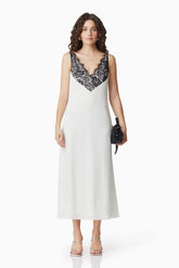 CURAAE Valentina Lace Midi Dress In White