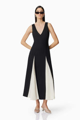 CURAAE Vera Midi Dress In Black & White