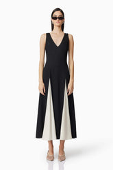 CURAAE Vera Midi Dress In Black & White