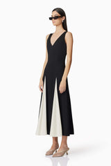 CURAAE Vera Midi Dress In Black & White